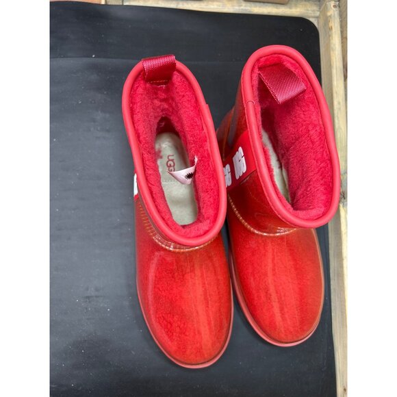 Ugg Womens Classic Mini Platform Boots Red Shearling Size 9 - Picture 3 of 9